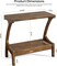 Brown Solid Wood End Table 2-Tier Semicircular Mid-Century Modern